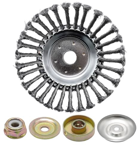 MospdyGear 8 Zoll Unkrautbürste, 200 x 25,4 mm Stahlbürste, Geeignet für Freischneider, Rasenpflege, Gehwegreinigung und Gartenarbeiten