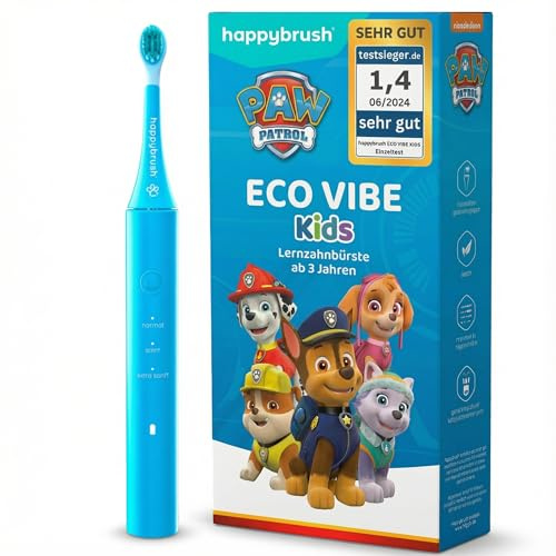 happybrush Brosse à dents électrique pour enfant - « La grotte des lions » - Vainqueur du test - Brosse à dents pour enfant au design Pat' Patrouille - Pack unique - Batterie puissante de 4 semaines