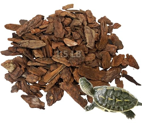 Hamiledyi Reptile Bark Bedding 22.9oz Tortoise Terrarium Substrate Natural Pine Bark Mulch Reusable Wood Chips for Bearded Dragon Snake Box Turtle Gecko Hermit Crabs(Small)