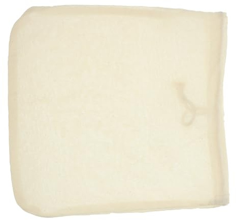 DEARMAMY Sacchetto Filtrante per Alimenti in Cotone 12X12 Pollici Sacchetto Riutilizzabile per Latte di Noci Coulisse Colino a Maglia Fine per Succhi Latte Vegetale e Filtraggio