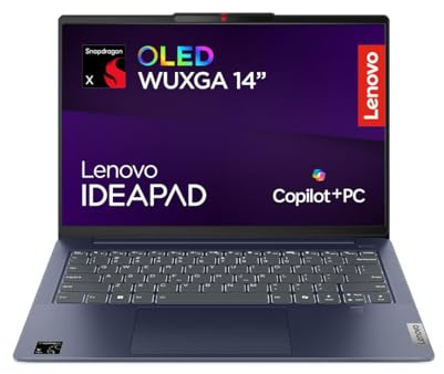 Lenovo IdeaPad Slim 5X Laptop | Display OLED WUXGA da 14 | Copilot+ PC | Snapdragon X X1-26-100 | 16 GB | 512 GB SSD | Qualcomm Adreno GPU | Win11 | QWERTZ Illuminato | Abyss Blue | 3 mesi Premium