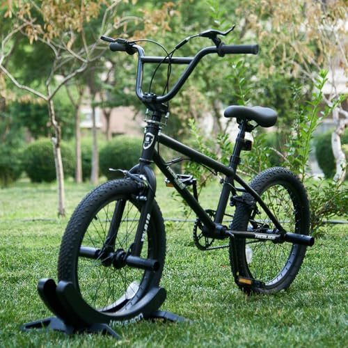 KernGut 20 Zoll Freestyle Fahrrad, Fahrrad für Anfänger-Niveau, 360° Rotor-System, BMX Bike mit Vorder-und Hinterrad-U-Bremse, Aluminiumräder, 4 Pegs, BMX-Rad für Erwachsene und Jugendliche（Schwarz）