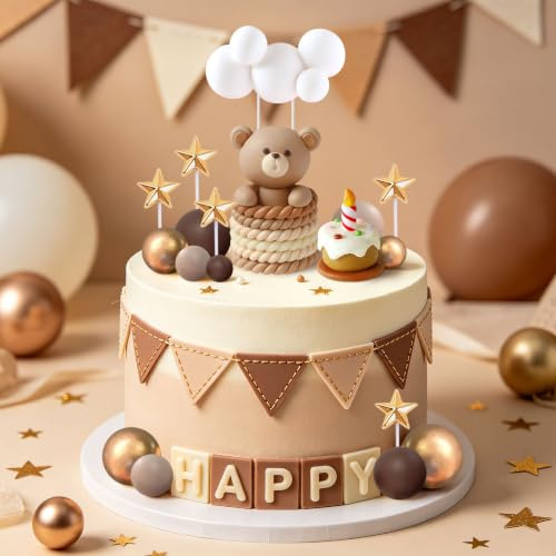 decoración de osos para fiestas de cumpleaños infantiles | decoración pasteles boho accesorios fiestas bebés cumpleaños