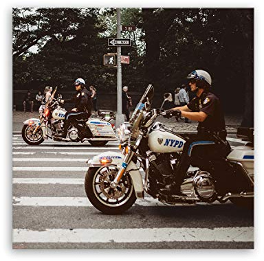 ge Bildet Bild auf Leinwand | New York City Police N in 50x50 cm als Wandbild | Wand-deko Dekoration Wohnung modern Bilder | 2283II