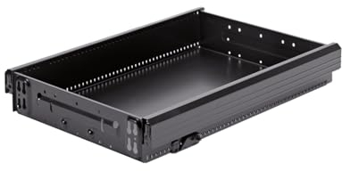 HETTICH 9061152 Systema Top 2000 Stahlschubkasten (Schublade) Einbaubreite 392 mm, Stahl schwarz, Silber
