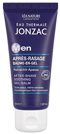 Eau Thermale Jonzac - Baume-en-gel après-rasage - Men - Tous types de peaux, même sensibles - Certifié Bio Cosmos Organic - Tube de 50 ml