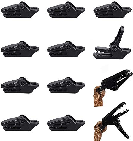 Clips de Bâche en Plastique - 50 Pinces Tente Snaps pour Camping Canopy Noir