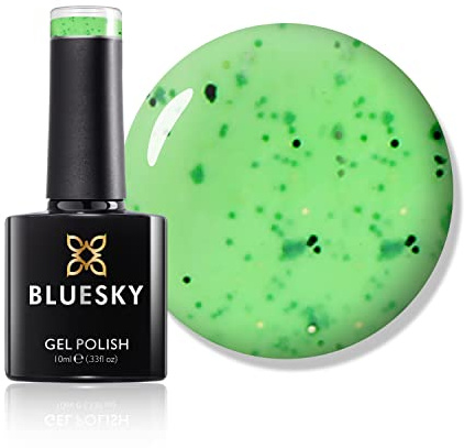 Bluesky Gel Nail Polish, Mint Mania Sum1921, Glitter, Green, Mint, Smoothie 10 ml (Requires Curing Under UV LED Lamp)