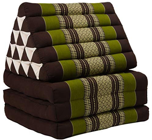 Fine Asianliving Coussin Thaïlandais Triangulaire Matelas 3 Parties XL 54x180x6cm Vert Matelas Tapis de méditation Coussin thaï Kapok 301-J02