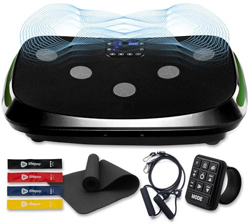 LifePro Dispositivo di esercizio con piattaforma vibrante 3D - Doppio motore, piattaforma di vibrazione rettilinea + movimento 3D, macchina vibrante per fitness, perdita di grasso e peso,