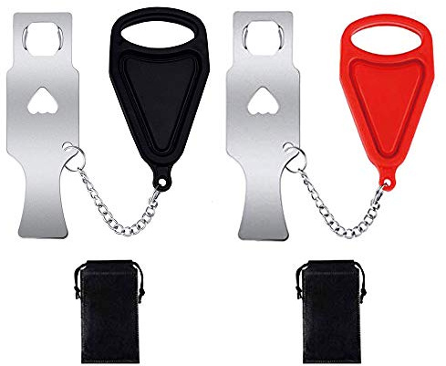 Portable Door Lock,2 Pack Travel Door Lock with Storage Bag,Anti-Theft Safety and Privacy Lock for Home/Hotel/Apartment/School