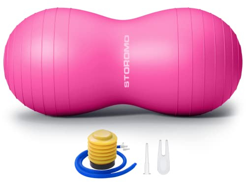Anti-Burst Erdnussball – Gymnastikball mit hoher Gewichtskapazität für Geburt, Yoga, Pilates und Physiotherapie, umweltfreundlicher PVC-Fitnessball für Kinder und Erwachsene, inklusive Pumpe (60 x 30