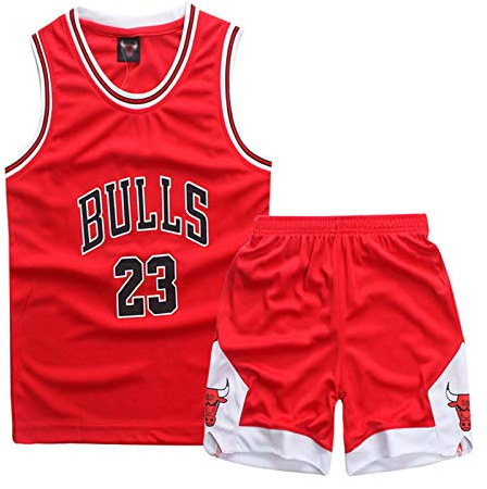 ISOVNUS Geek UP Kleine Jungen 2er-Set Basketball Trainings Ärmellos Trikot und Hose