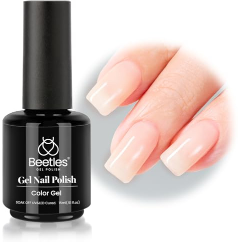 Beetles Jelly UV Nagellack, 15ml Rose Cocktail Farbe Neutrale Nude Gel Nagellack für Maniküre