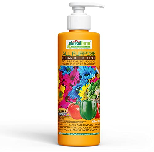 EkosolFarm Liquid Worm Fertiliser, Universal Liquid Fertiliser for Indoor Plants, Flowering Plants, Fruit and Vegetables High Concentrated 500 ml