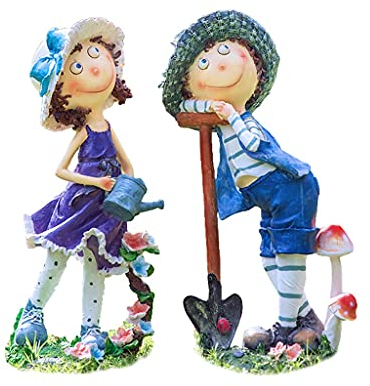 Gartendekorationen Garten Kinder skulptur Dekoration Ornamente Harz Handwerk Figur Statue Decor Garten Gartenarbeit Dekorativ, Gebraucht for Balkon Terrasse Rasen Straße Ornament Feengarten-Zubehör