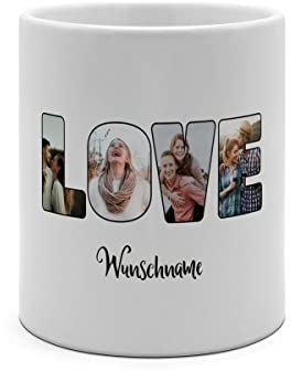 PhotoFancy® - XXL Tasse 'Love' - Personalisierte Fototasse mit eigenem Foto und Text - Große Tasse selbst gestalten - Jumbo-Becher XXL 750 ml