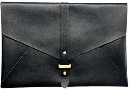 LVMUR Bolso Mujer Hecho con Piel Sintética con Cierre Dorado Mate | Bolso Hombre, en Color Negro, de 27x18cm. | Bolso de Mano Unisex | Cartera Tipo Clutch Ideal Cualquier Ocasión.
