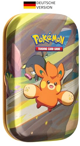 Pokémon-Sammelkartenspiel: Mini-Tin-Boxen Paldea-Freunde – Pamo (2 Boosterpacks, 1 Bildkarte & 1 Stickerbogen) Deutsche Version