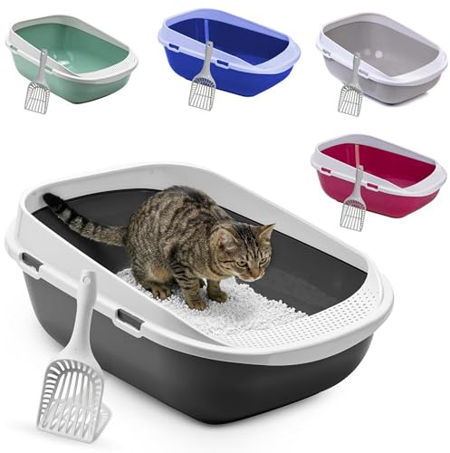 XXL Jumbo Katzentoilette Schale 65 cm anthrazit inkl. Schaufel