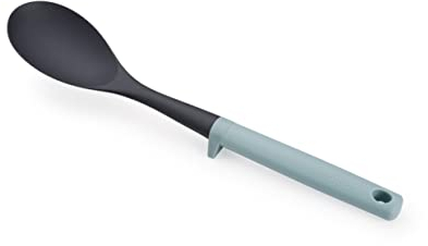 Joseph Joseph Duo Solid Spoon with integrated tool rest, Hygienic Cooking Kitchen Utensil for use with non-stick cookware, Opal