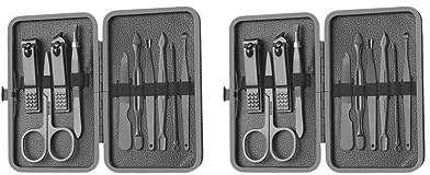 Juego de 2 cortaúñas para manicura, lima de uñas, cuchara afilada, 10 piezas, 10 piezas