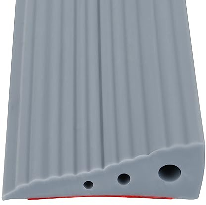 Profilo di compensazione, profilo di transizione autoadesivo, guida di transizione, rampa per soglia in silicone, rampa per sedie a rotelle, per porte e bagno (grigio, 6 x 2 x 100 cm)