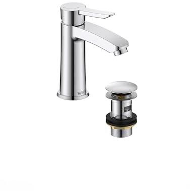 Bristan Apelo Bathroom Taps, Chrome Basin Mixer tap | APE ES BAS C, Modern design, Ecostart, Includes clicker waste, Bathroom sink taps, Matching shower available, Lifetime Cover