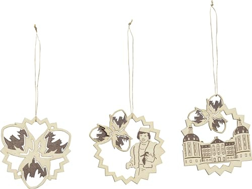 Rudolphs Schatzkiste Baumbehang DREI Haselnüsse für Aschenbrödel ® 3 Set Natur BxHxT 8x8,5x0,3cm NEU Weihnachten Spanbaum Christbaum Baumschmuck Holzschmuck Holz Seiffen Erzgebirge Strauchbehang