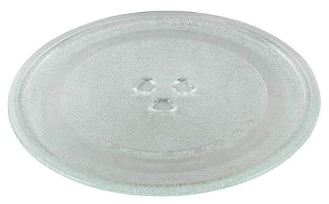 Spares Plus Microwave Turntable Glass Plate with 3 Fixers (245mm), Clear, Scratch Resistant