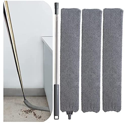 Sonhomay Gap Cleaning Duster Retractable Gap Dust Cleaner with 3 Reusable Microfiber Cloth Covers and Extension Pole for Home Kitchen Bedroom Bathroom