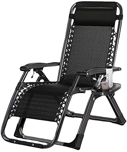 Ergonomischer Liegestuhl, Atmungsaktiv Gartenstuhl, Relax-Liegestuhl mit Kopfstütze, Klappbar und verstellbar, bis 200 kg Tragkraft, für Garten, Balkon, Strandterrasse