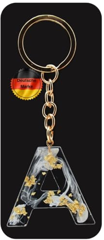 KEYSPACE Schlüsselanhänger Buchstabe-süße Buchstaben Anhänger Gold Weiß-elegant personalisierte Schlüsselanhänger mit Namen-Schlüsselanhänger Name-kleine Geschenkideen Geburtstag Freundin