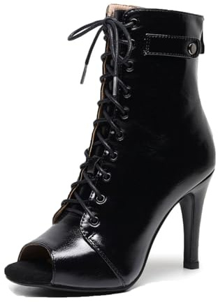 Viaoragiosa Ballroom Dance Boots,Party Dance Boots,Latin Salsa Mesh Ankle Boots,Open Toe Latin Dance Boots,Women'S Hollow Dance Boots,Heels Dance Class Bootie Sandals,Fashion,For Dance Performances