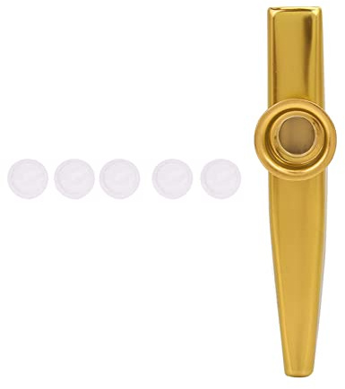 Kazoo Musikinstrument Lernen, Tragbarer Partner mit Gitarre, Ukulele für Camping und Reisen (GOLD)