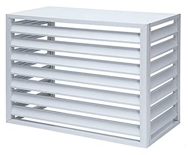 Outdoor-Klimaanlagenabdeckung, Aluminium-Blumenregal, Fensterläden, Raumteiler, Weiß
