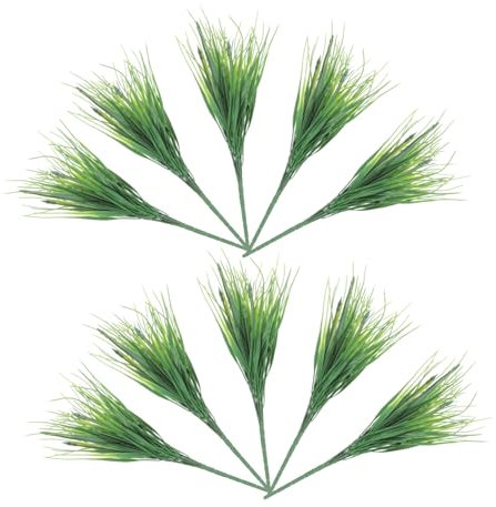 ULDIGI Lebendiges Lebensechtes Grasornament Aus Kunststoff 10 Stück Kunstgras Für Blumenarrangements Zweige Pflegeleichte Simulierte Pflanze