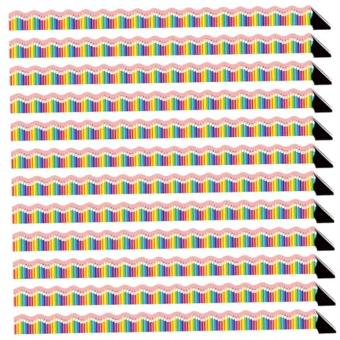 OFFSCH Border for Bulletin Board 12pcs Decorative Borders for Whiteboard Blackboard Trim