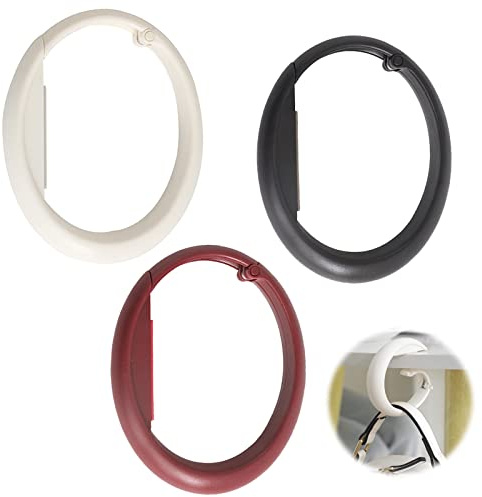 3 PCS Floding Handbag Hanger Folding Decor Table Hook Purse Hanger for Closet Under Table Bar Handbag Hanger Holds Up to 33LB for Bags Hanging on Desktop in The Cafe Shop Library Black White Red