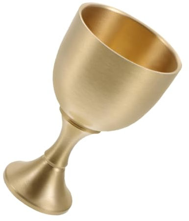 Gatuida Coupe à Cocktail à Pied Laiton Doré Calice Pour Décoration Rituelle De Communion Offrande Bouddhiste Et Coupe De Culte