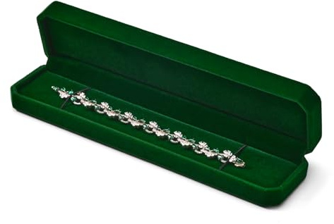 Oirlv Elegant Velvet Necklace Box for Long Chains Premium Jewellery Storage Case & Gift Box Scratch-Resistant Lining Ideal for Valentines & Anniversaries