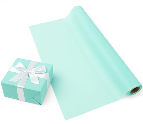 Rotolo di cellophane semitraslucido, 58 cm x 20 m, carta coreana per fiori e mazzi di decorazione, per confezioni regalo, carta regalo impermeabile (Tiffany Blue)