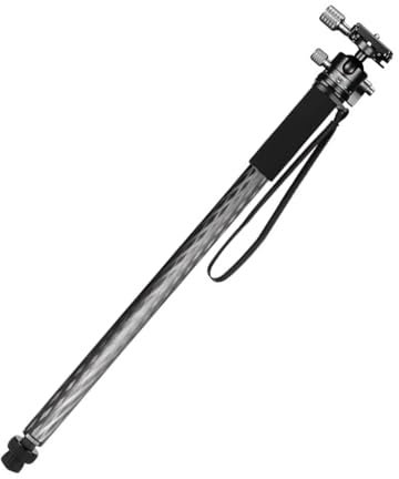 LUOFENG Monopode en fibre de carbone pour appareils photo reflex numériques, monopode de voyage portable avec 4 sections réglables en longueur et capacité de charge de 10 kg