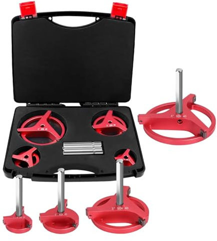 Aramox Kit per Svasatore Tubi 3 Inserti Quadrati in Carburo 4PCS Utensili per Smussatura e Sbavatura 1-1/2in 2in 3in 4in PVC CPVC ABS PP PE