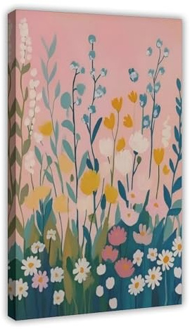 NLKQHTF Poster sur toile avec bouquet de fleurs sauvages - Décoration murale pour salon, chambre à coucher - 30 x 45 cm