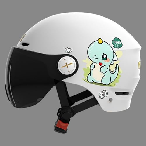 Casco Da Moto Per Bambini | Con Visiera Parasole | Casco Da Scooter Per Bambini | Casco Jet Da Moto | Omologato ECE 22.06 | Per Bambini E Bambine Dai 3 Ai 12 Anni | E,45-55cm