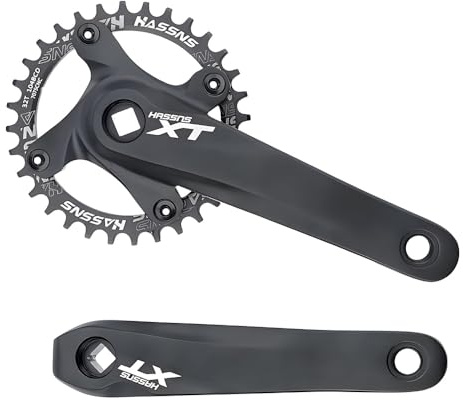 kefeimumu Juego de bielas para Bicicleta de aleación de Aluminio, cuadradas, para 8/9/10/11 velocidades, bielas de Bicicleta de montaña de 170 mm, 104 BCD (Juego de bielas para Bicicleta 32T)