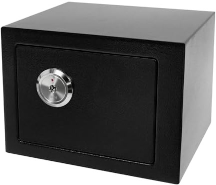 Safe Tresor 4.6L Möbeltresor Wasserdicht mit 3 Schlüssel Stahl Heimtresor Wandtresor für Bargeld, Schmuck, Ausweise, Dokumente(23X17X17cm) Schwarz