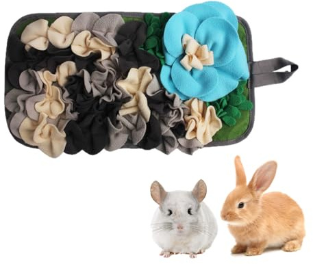 MiOYOOW Futtermatte für Kaninchen, Häschen Schnüffelteppich, Schnüffelmatte Kleintiere mit Hängendem Seil für Hamster, Igel, Meerschweinchen, Kaninchen