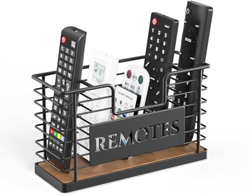 TJ.MOREE Soporte de pared para mando a distancia de TV de 5 ranuras, organizador universal para control remoto, diseño de gran tamaño para pared, mesa, sala de estar, dormitorio, fácil instalación